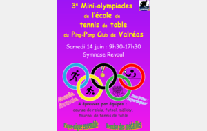 3e Mini-olympiades de l'Ecole de Tennis de Table